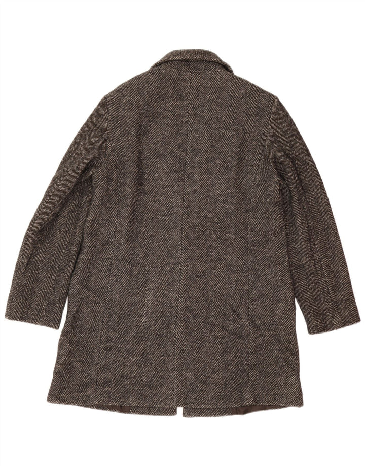 Massimo Dutti Womens 1 Button Blazer Jacket UK 14 Medium Grey Herringbone