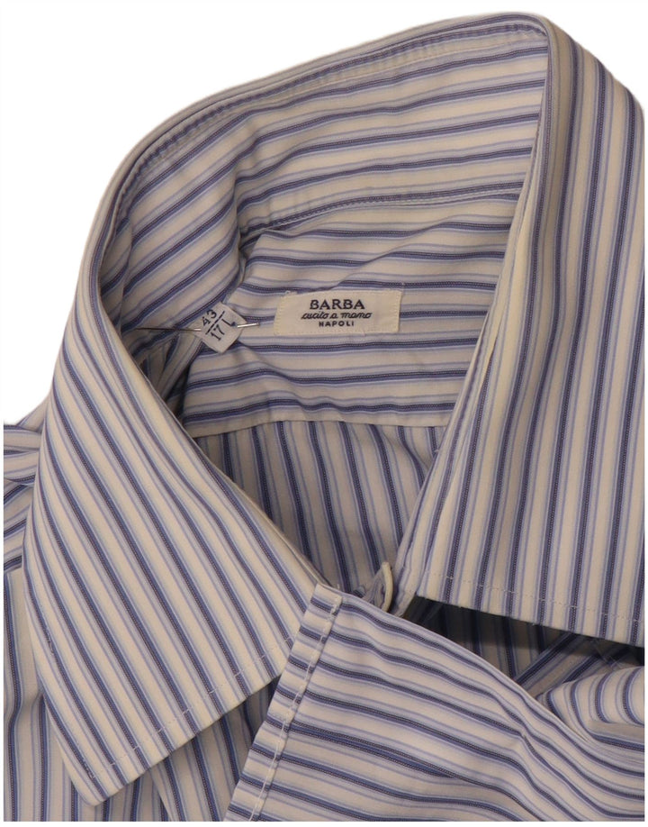 Barba Mens Shirt Size 17 XL Blue Striped