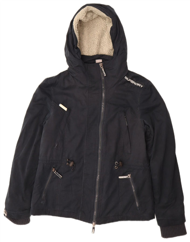 Superdry Womens The windparka Windbreaker Jacket UK 14 Large Navy Blue