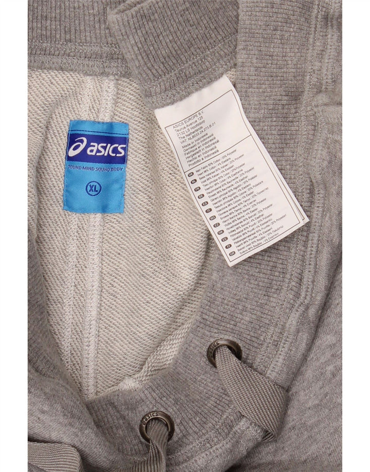 Asics Mens Graphic Tracksuit Trousers Joggers XL  Grey Cotton