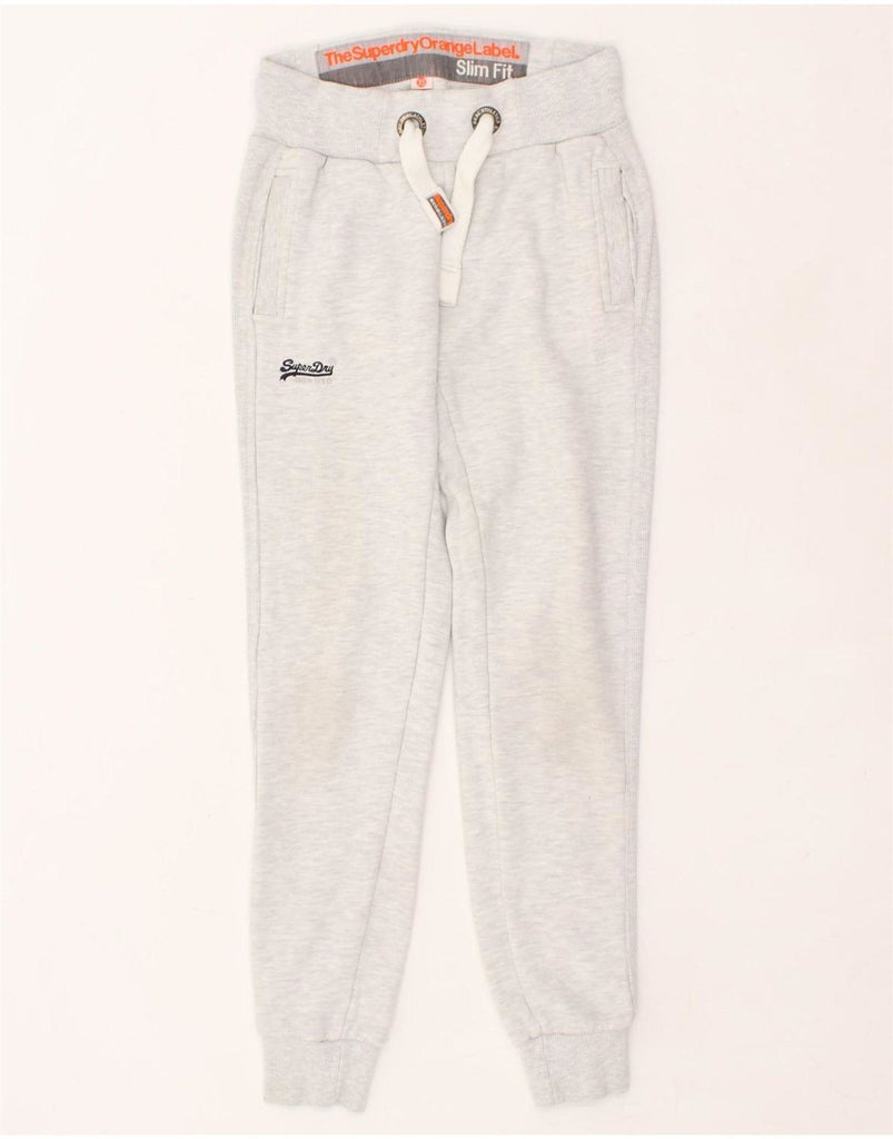 SUPERDRY Womens Slim Fit Tracksuit Trousers Joggers UK 6 XS Grey Cotton | Vintage Superdry | Thrift | Second-Hand Superdry | Used Clothing | Messina Hembry 