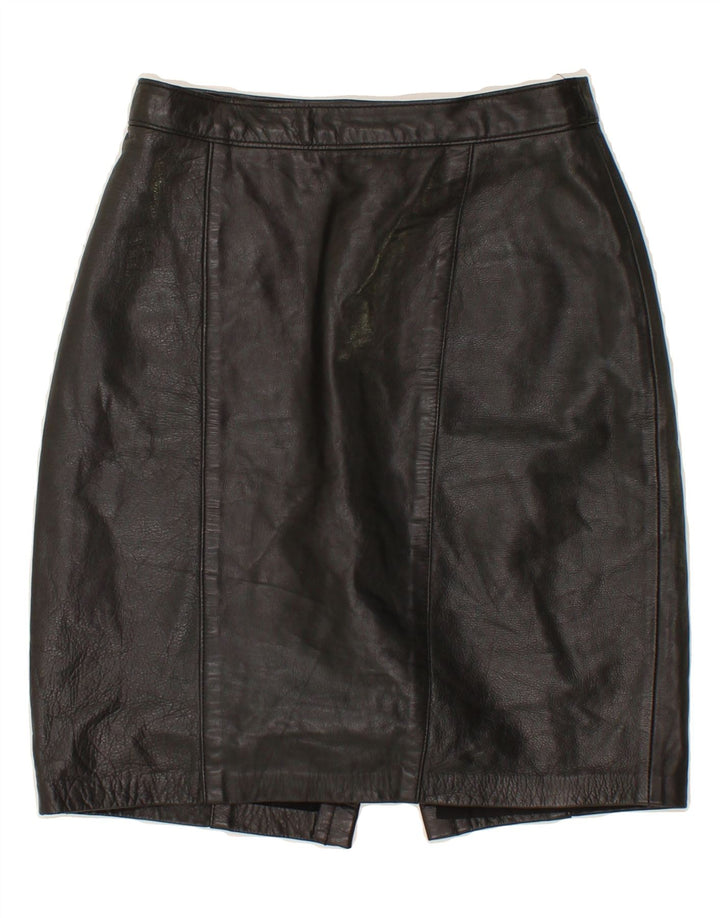 DANIER Womens Leather Skirt UK 10 Small W26  Black Leather Vintage Danier and Second-Hand Danier from Messina Hembry 