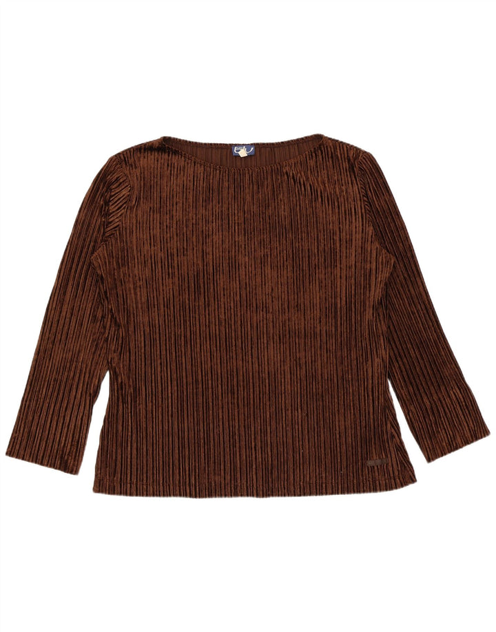 Byblos Womens Oversized Top Long Sleeve UK 16 Large Brown Polyester
