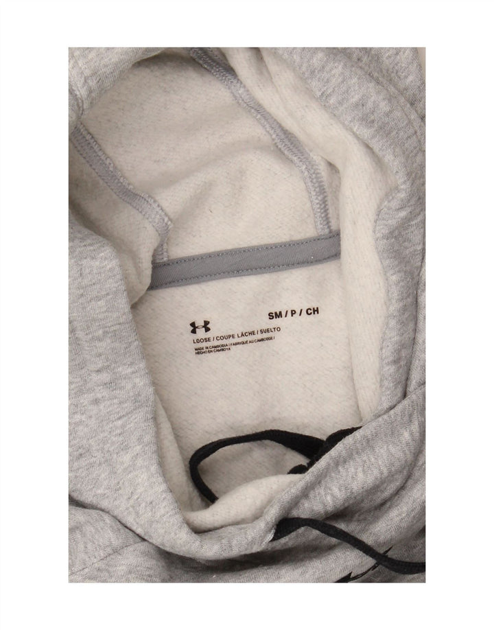UNDER ARMOUR Womens Oversized Hoodie Jumper UK 10 Small Grey Cotton Vintage Under Armour and Second-Hand Under Armour from Messina Hembry 