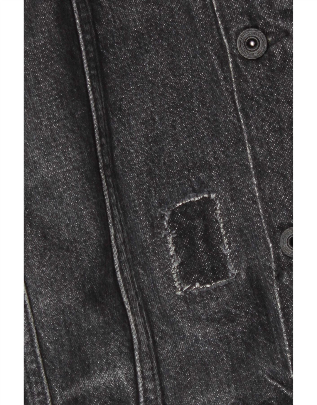 Scotch & Soda Mens Graphic Denim Jacket UK 44 2XL Grey Cotton
