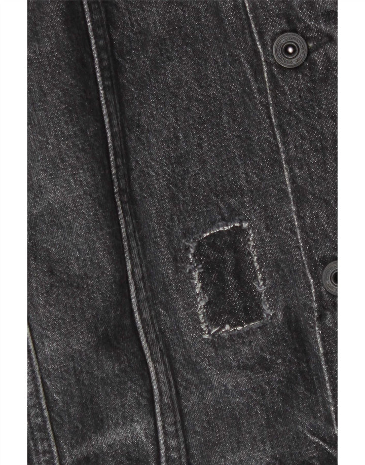 Scotch & Soda Mens Graphic Denim Jacket UK 44 2XL Grey Cotton