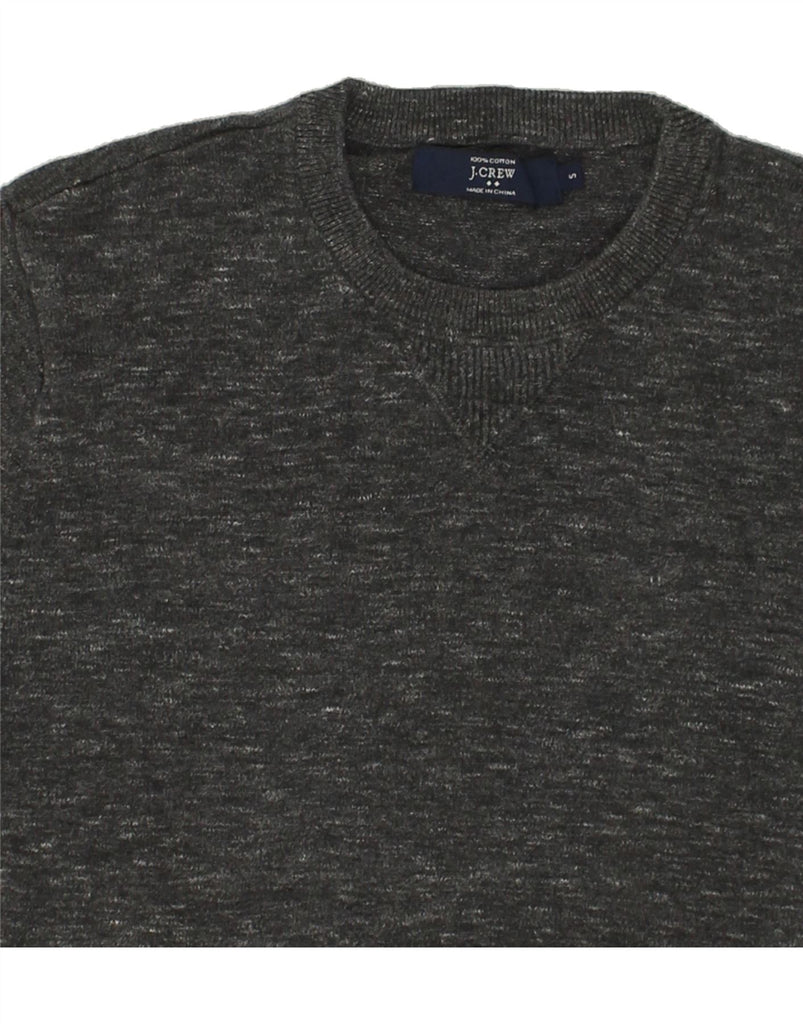 J. CREW Mens Crew Neck Jumper Sweater Small Grey Flecked Cotton | Vintage J. Crew | Thrift | Second-Hand J. Crew | Used Clothing | Messina Hembry 