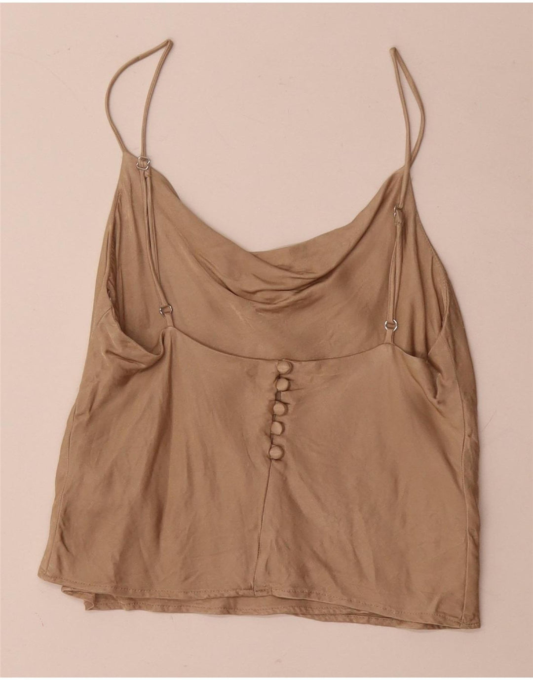 Zara Womens Cami Top UK 10 Small Beige Viscose