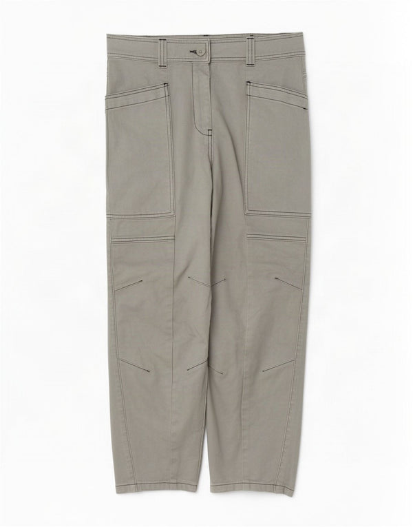 Topshop Womens High Waist Loose Fit Cargo Trousers UK 10 Small W27 L27 Grey