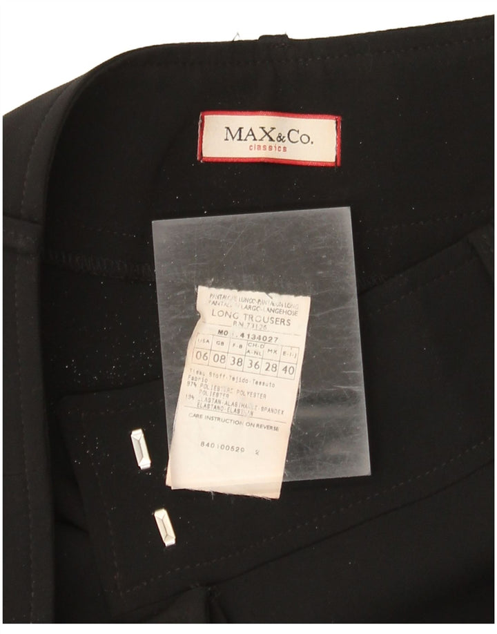 Max & Co. Womens Bootcut Suit Trousers UK 8 Small W30 L31 Black Polyester