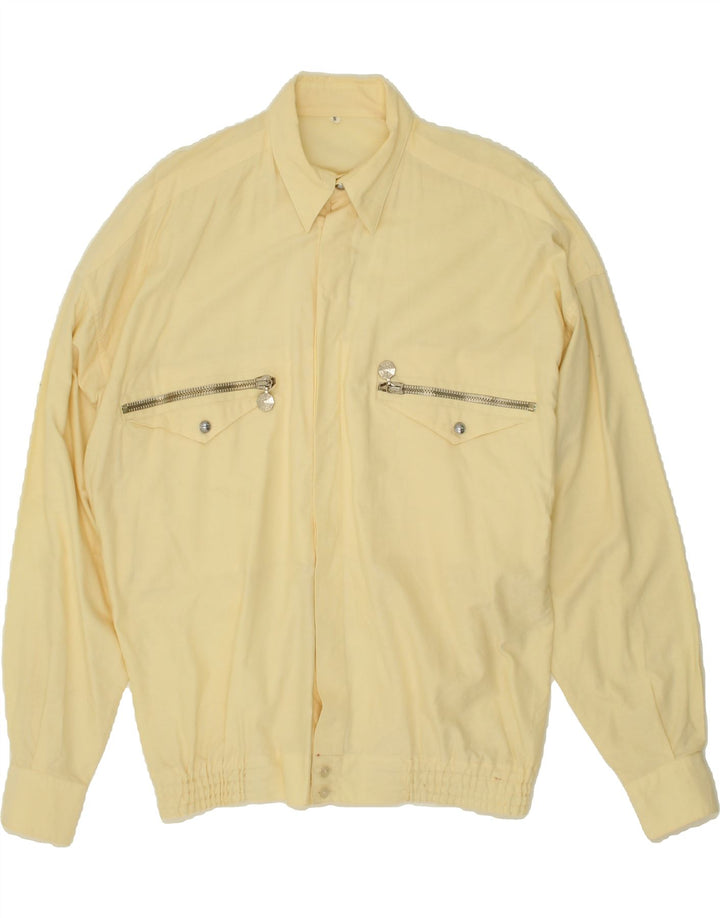 VINTAGE Mens Bomber Jacket UK 36 Small Yellow Vintage Vintage and Second-Hand Vintage from Messina Hembry 