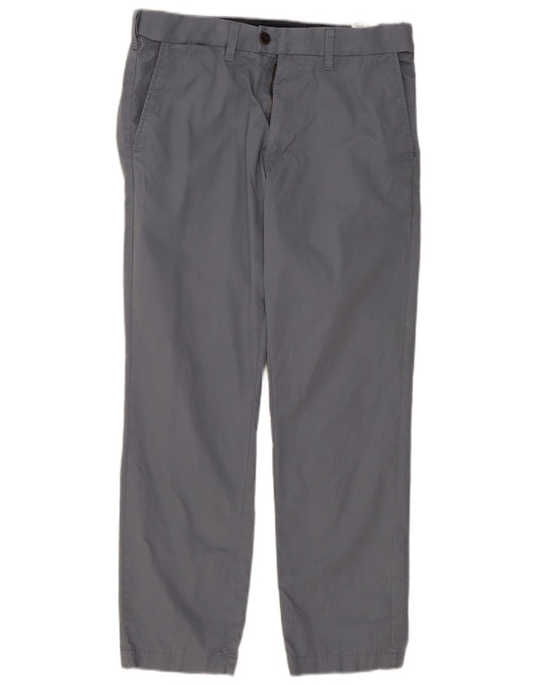 Marks & Spencer Mens Straight Suit Trousers W32 L29 Blue Cotton