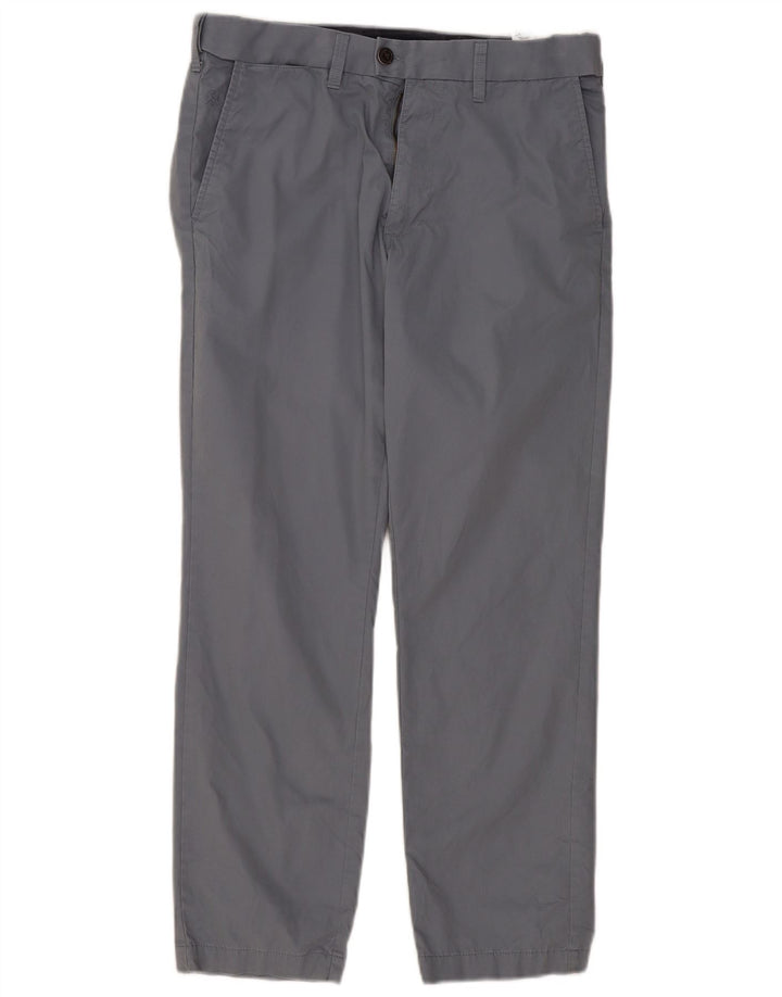 Marks & Spencer Mens Straight Suit Trousers W32 L29 Blue Cotton