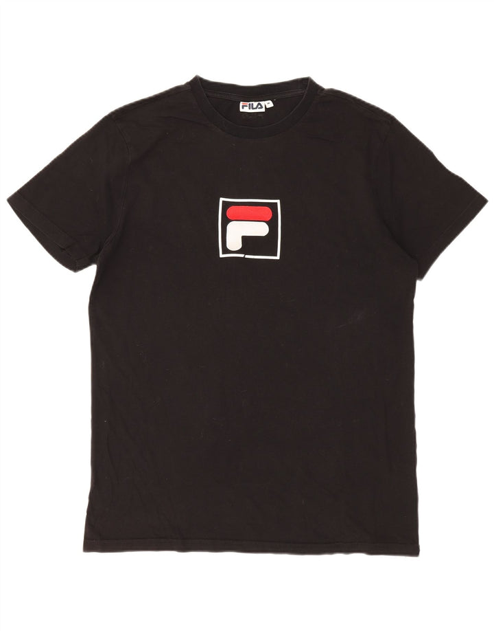 Fila Mens Graphic T-Shirt Top Medium Black Cotton