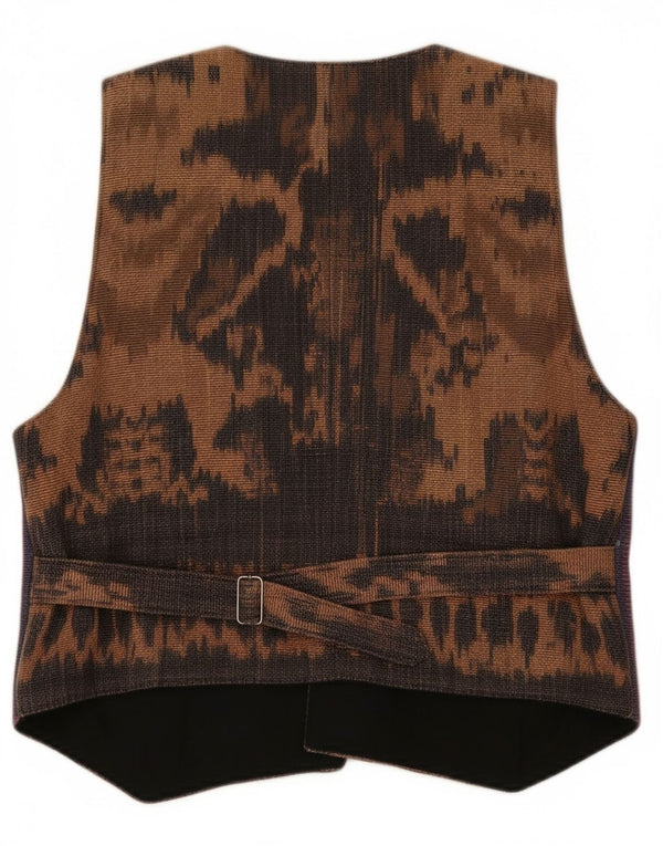 Vintage Womens Waistcoat UK 14 Medium Purple Paisley Cotton