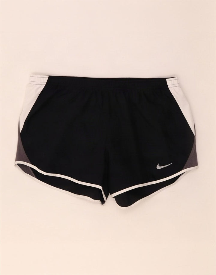Nike Womens Dri Fit Sport Shorts UK 14 Medium Black Colourblock Polyester