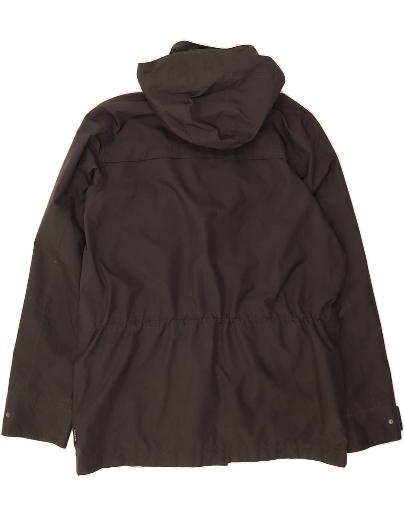 JACK WOLFSKIN Mens Hooded Windbreaker Jacket UK 48 2XL Black Polyester Vintage Jack Wolfskin and Second-Hand Jack Wolfskin from Messina Hembry 