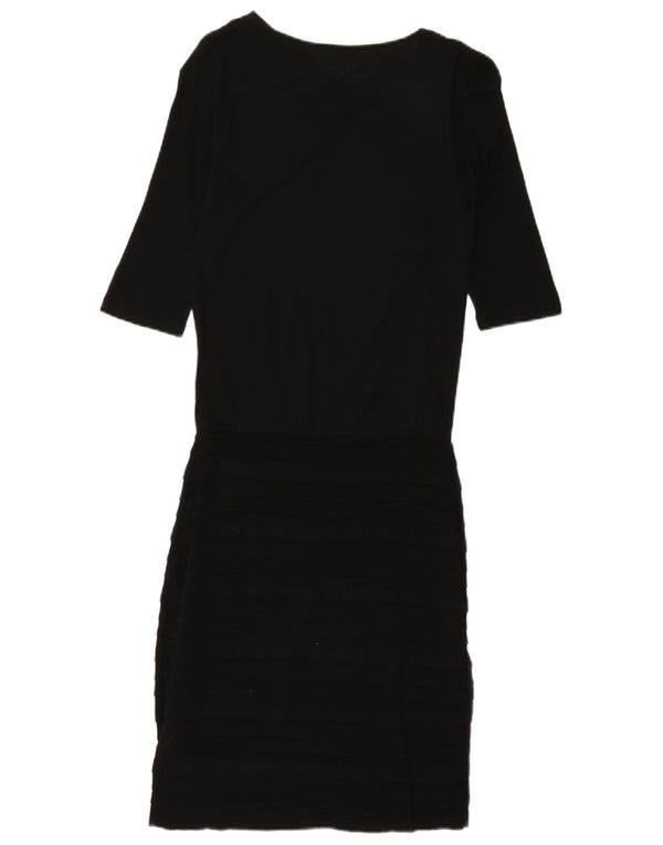 Max & Co. Womens 3/4 Sleeve Shift Dress UK 8 Small Black