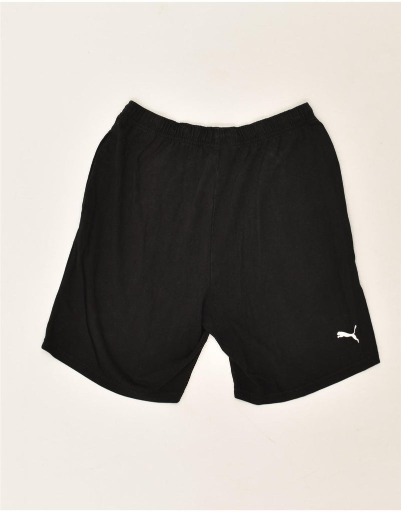 PUMA Mens Graphic Sport Shorts Small Black Cotton | Vintage Puma | Thrift | Second-Hand Puma | Used Clothing | Messina Hembry 