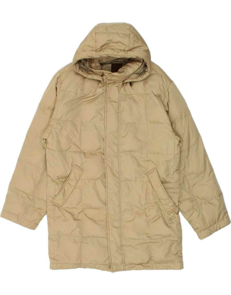 CIESSE PIUMINI Mens Hooded Padded Coat IT 48 Medium Beige Polyamide | Vintage Ciesse Piumini | Thrift | Second-Hand Ciesse Piumini | Used Clothing | Messina Hembry 