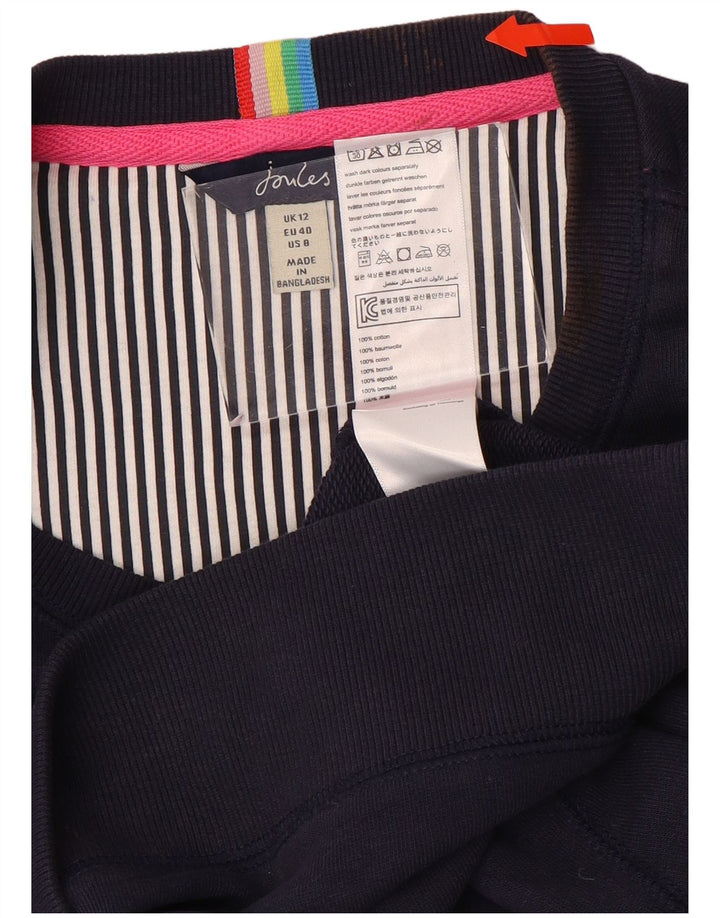 JOULES Womens Oversized Sweatshirt Jumper UK 12 Medium Navy Blue Cotton