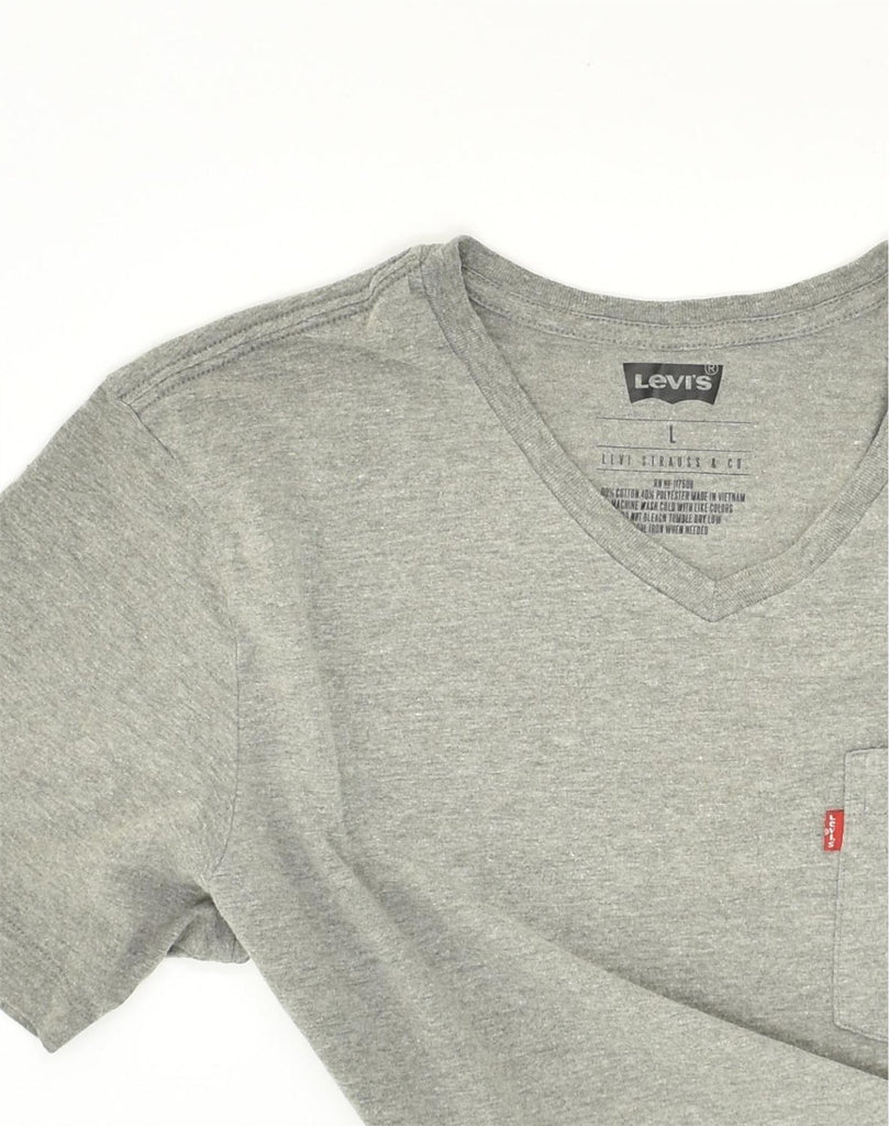 LEVI'S Womens T-Shirt Top UK 16 Large Grey Cotton | Vintage Levi's | Thrift | Second-Hand Levi's | Used Clothing | Messina Hembry 