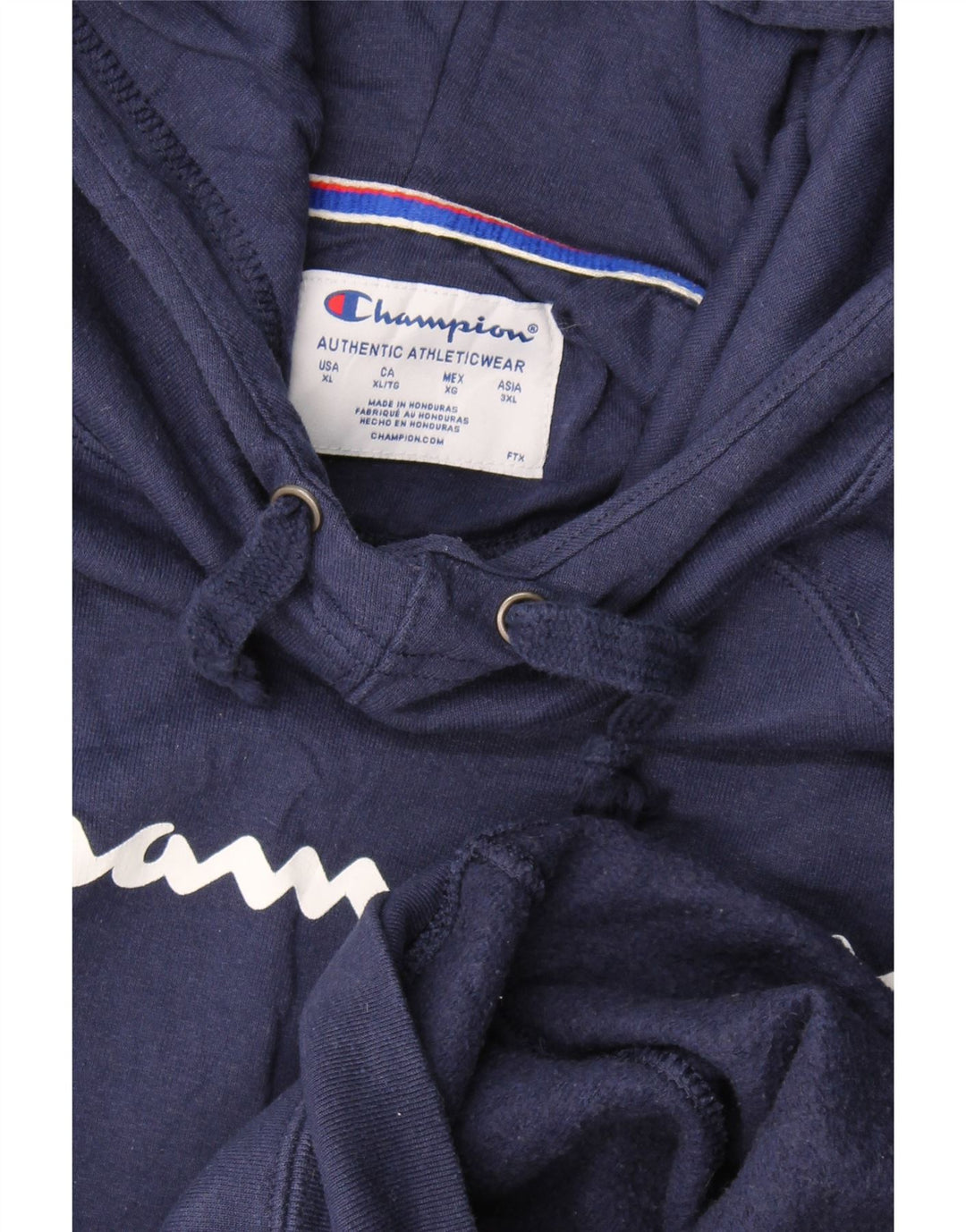Champion Mens Graphic Hoodie Jumper XL Navy Blue