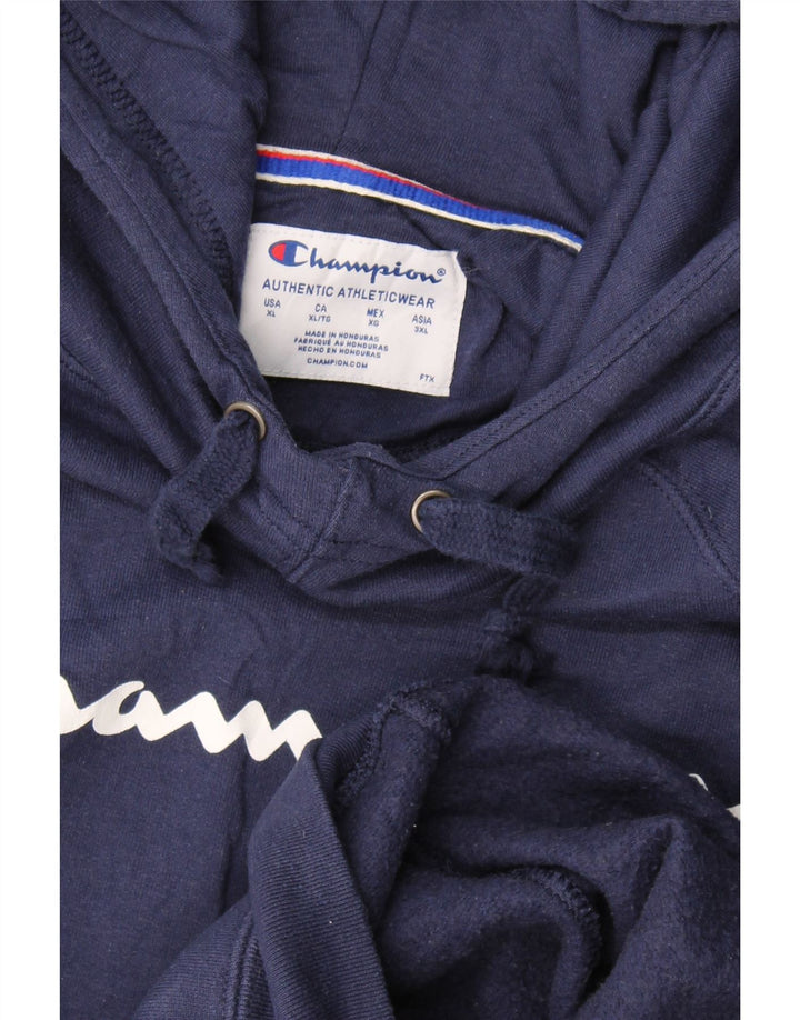 Champion Mens Graphic Hoodie Jumper XL Navy Blue