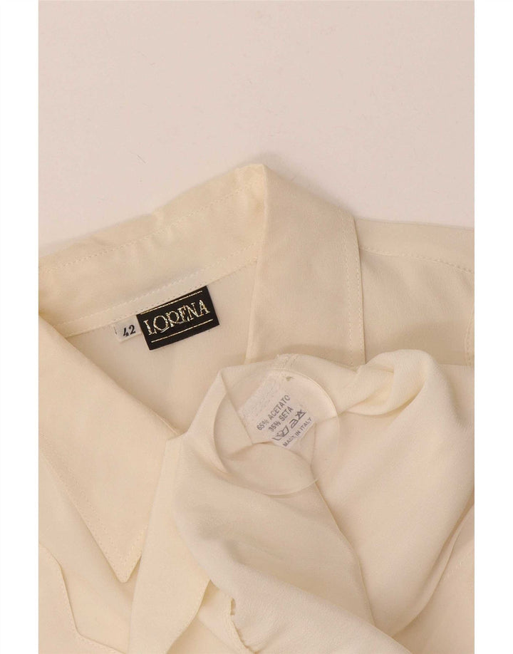 Lorena Womens Shirt Blouse IT 42 Medium Off White Acetate