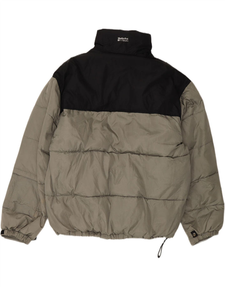 MELTIN' POT Mens Padded Jacket UK 42 XL Grey Colourblock Nylon Vintage Meltin' Pot and Second-Hand Meltin' Pot from Messina Hembry 