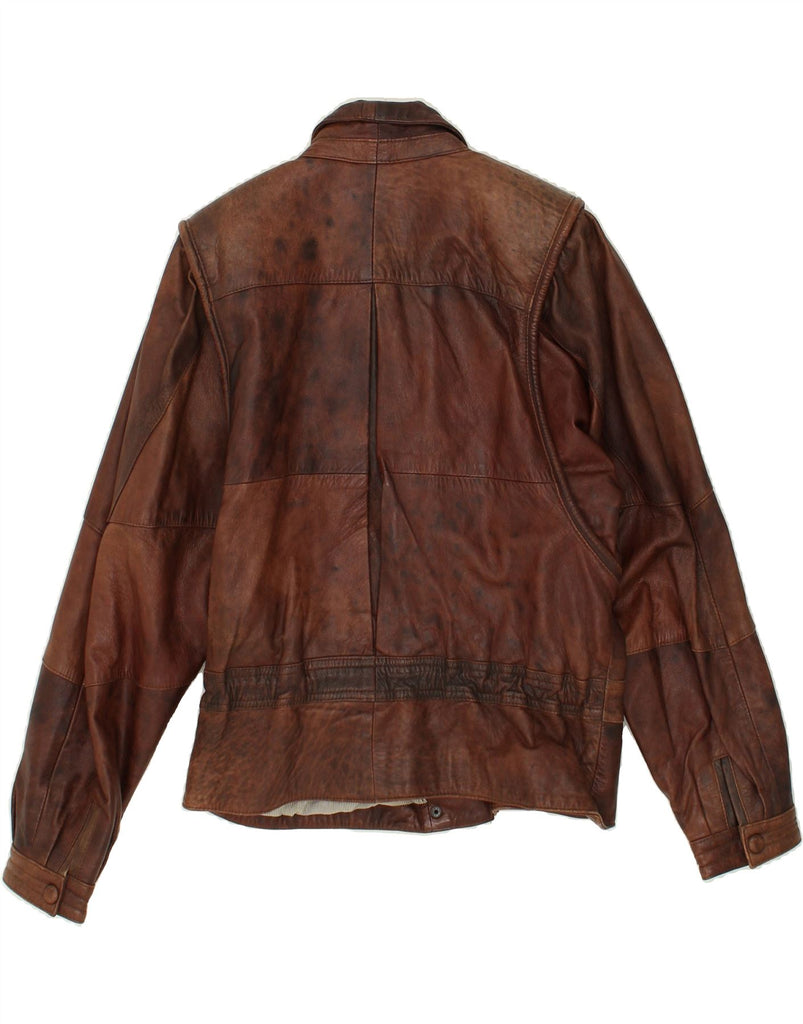 VINTAGE Womens Leather Jacket EU 38 Medium Brown Leather Vintage Vintage and Second-Hand Vintage from Messina Hembry 