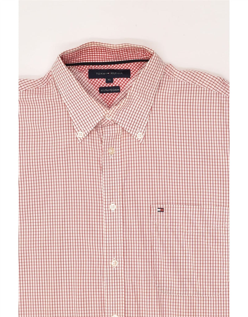 TOMMY HILFIGER Mens 80'S Two Ply Shirt XL Red Check Cotton | Vintage Tommy Hilfiger | Thrift | Second-Hand Tommy Hilfiger | Used Clothing | Messina Hembry 