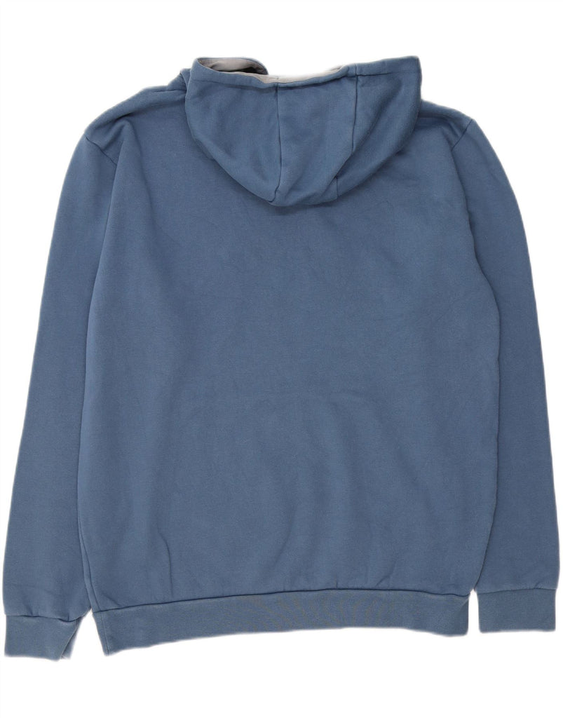 ADIDAS Mens Graphic Hoodie Jumper UK 42/44 Large Blue Cotton Vintage Adidas and Second-Hand Adidas from Messina Hembry 