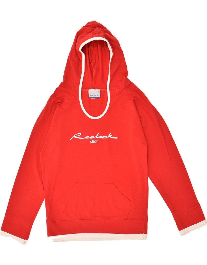 REEBOK Girls Hooded Graphic Top Long Sleeve 14-15 Years Large  Red Cotton | Vintage Reebok | Thrift | Second-Hand Reebok | Used Clothing | Messina Hembry 