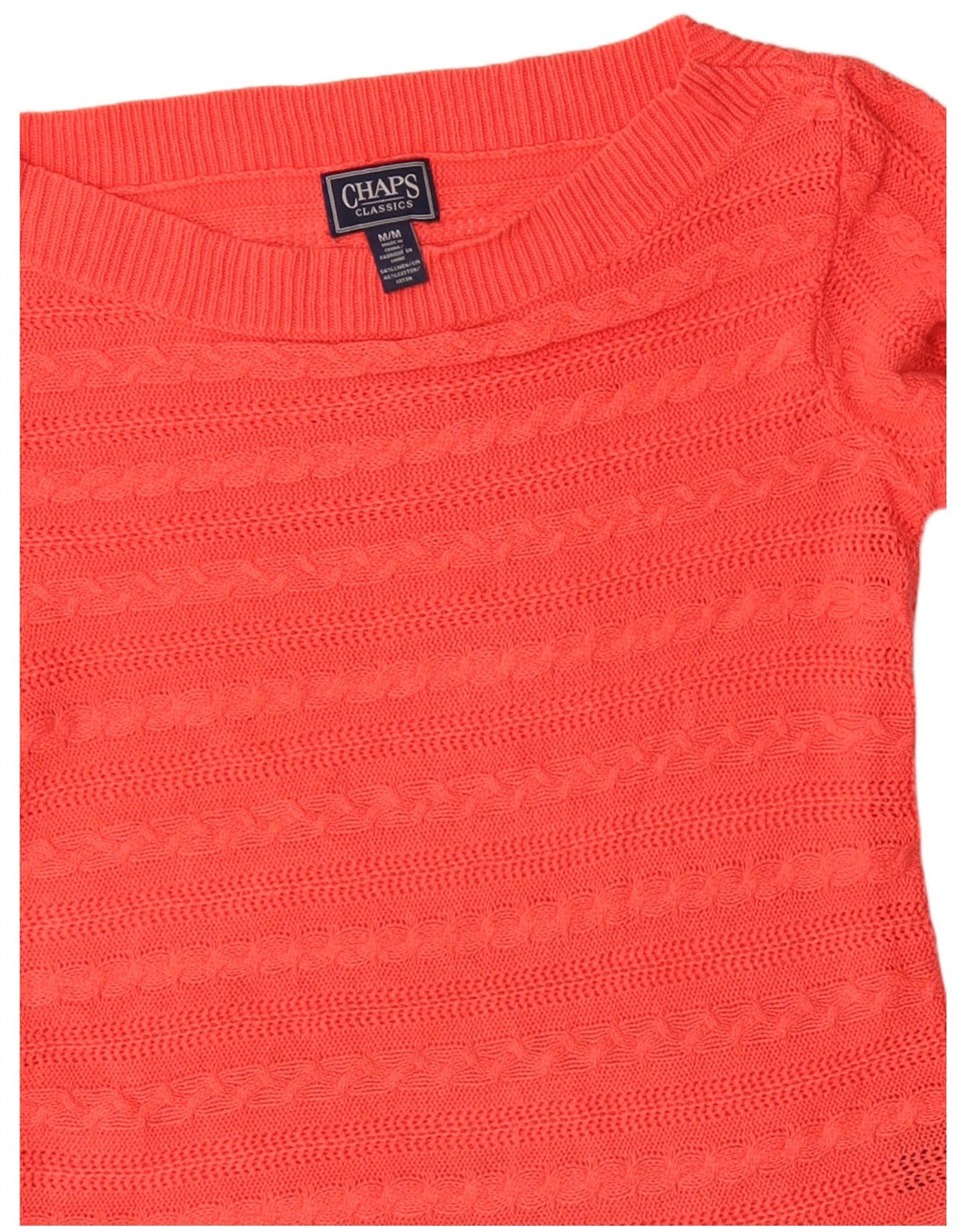 CHAPS Womens Classics Boat Neck Jumper Sweater UK 12 Medium Orange