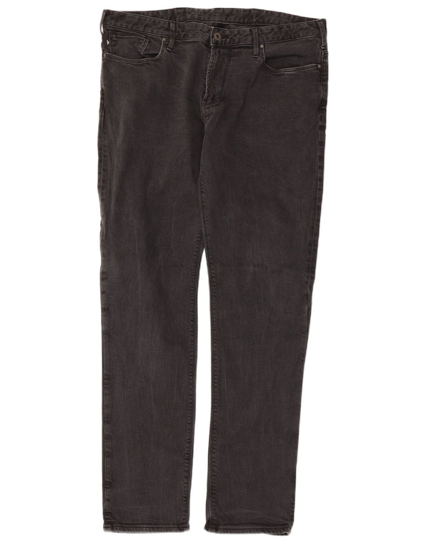 Emporio Armani Mens Straight Jeans W36 L32 Black Cotton