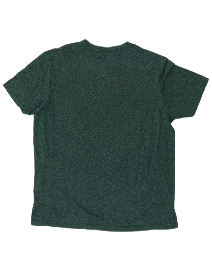 Eddie Bauer Mens Regular Fit T-Shirt Top Large Green Flecked Polyester