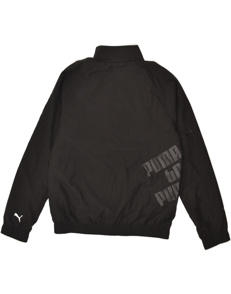 PUMA Boys Graphic Tracksuit Top Jacket 11-12 Years Large Black Polyester | Vintage Puma | Thrift | Second-Hand Puma | Used Clothing | Messina Hembry 