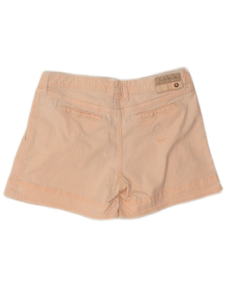 Jeckerson Womens Pegged Denim Shorts W28 Medium  Pink Cotton