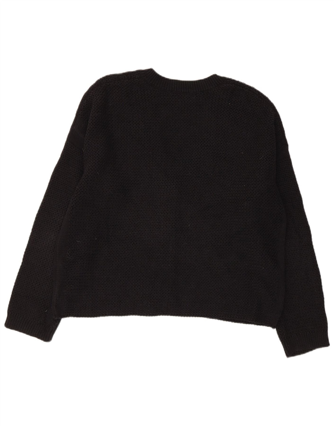 MARKS & SPENCER Womens Crop Cardigan Sweater UK 14 Medium Black Cotton