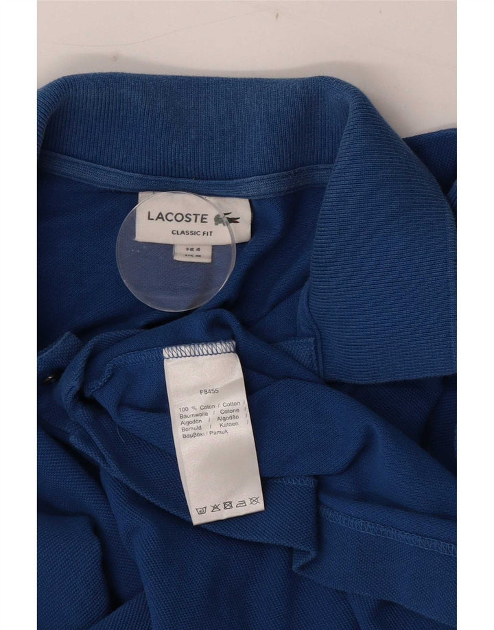Lacoste Mens Classic Fit Polo Shirt Size 4 Medium Blue Cotton