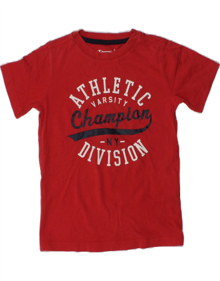 CHAMPION Boys Graphic T-Shirt Top 5-6 Years XS  Red Cotton | Vintage Champion | Thrift | Second-Hand Champion | Used Clothing | Messina Hembry 