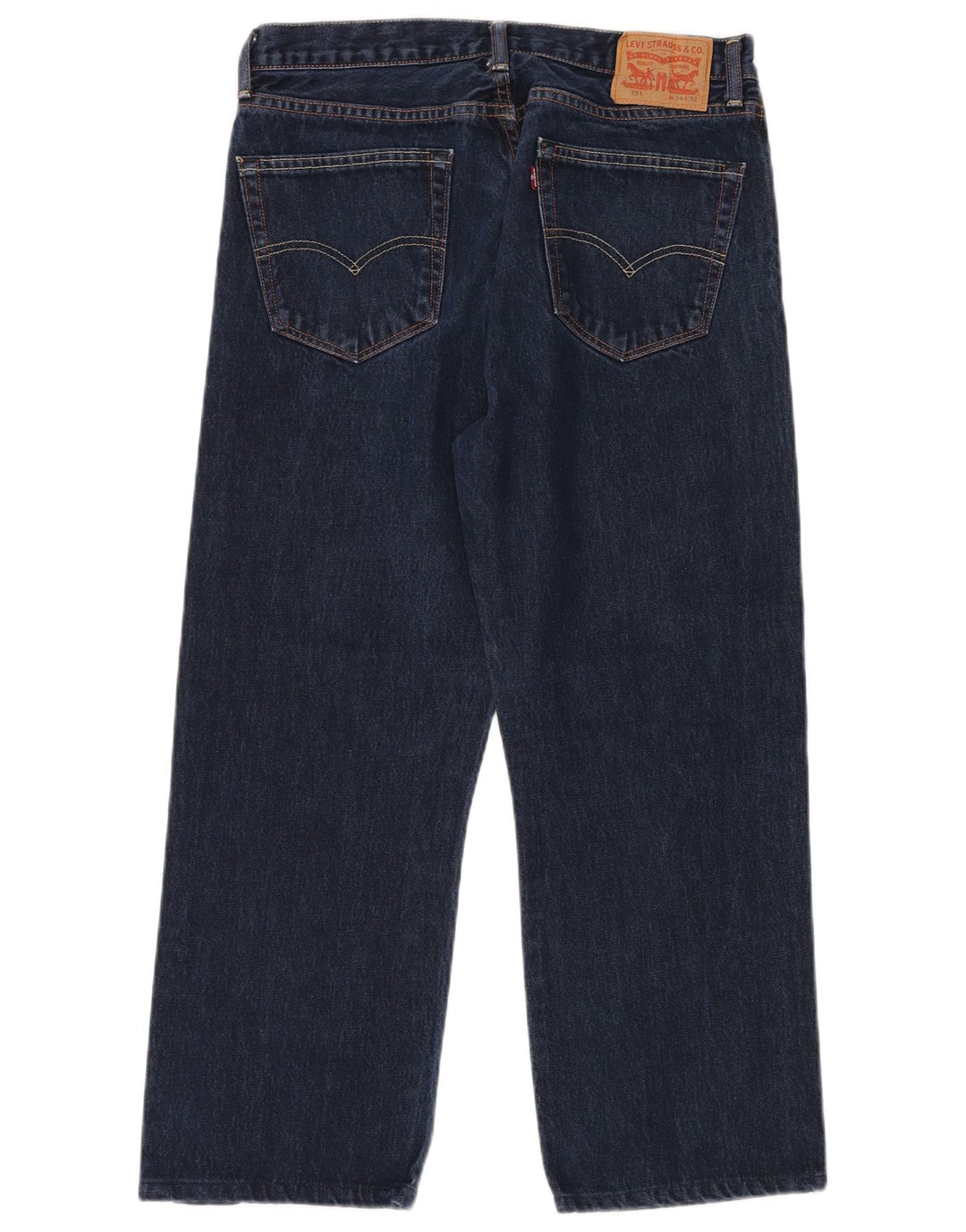 LEVI'S Mens 751 Straight Jeans W34 L28 Navy Blue Cotton