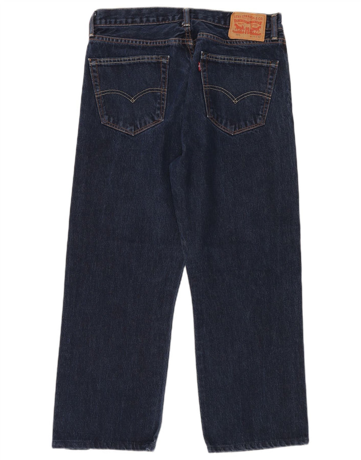 LEVI'S Mens 751 Straight Jeans W34 L28 Navy Blue Cotton