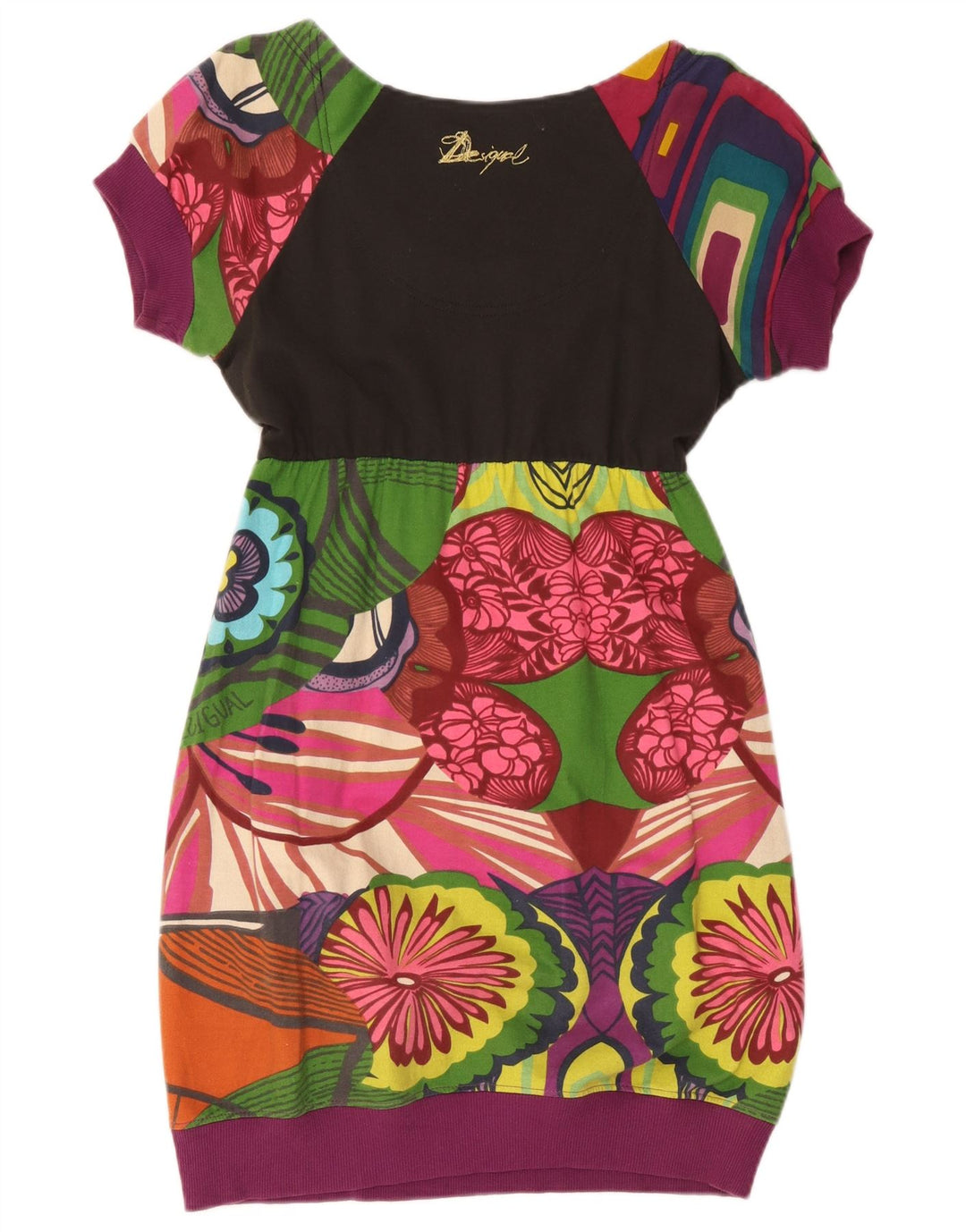 Desigual Womens Graphic Bubble Dress UK 10 Small Multicoloured Floral