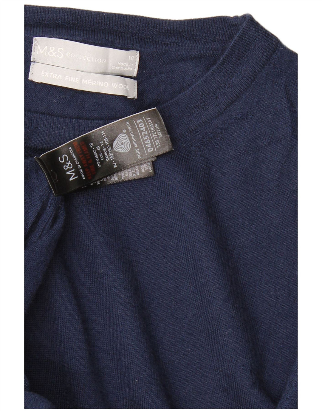 MARKS & SPENCER Womens Boat Neck Jumper Sweater UK 18 XL Navy Blue