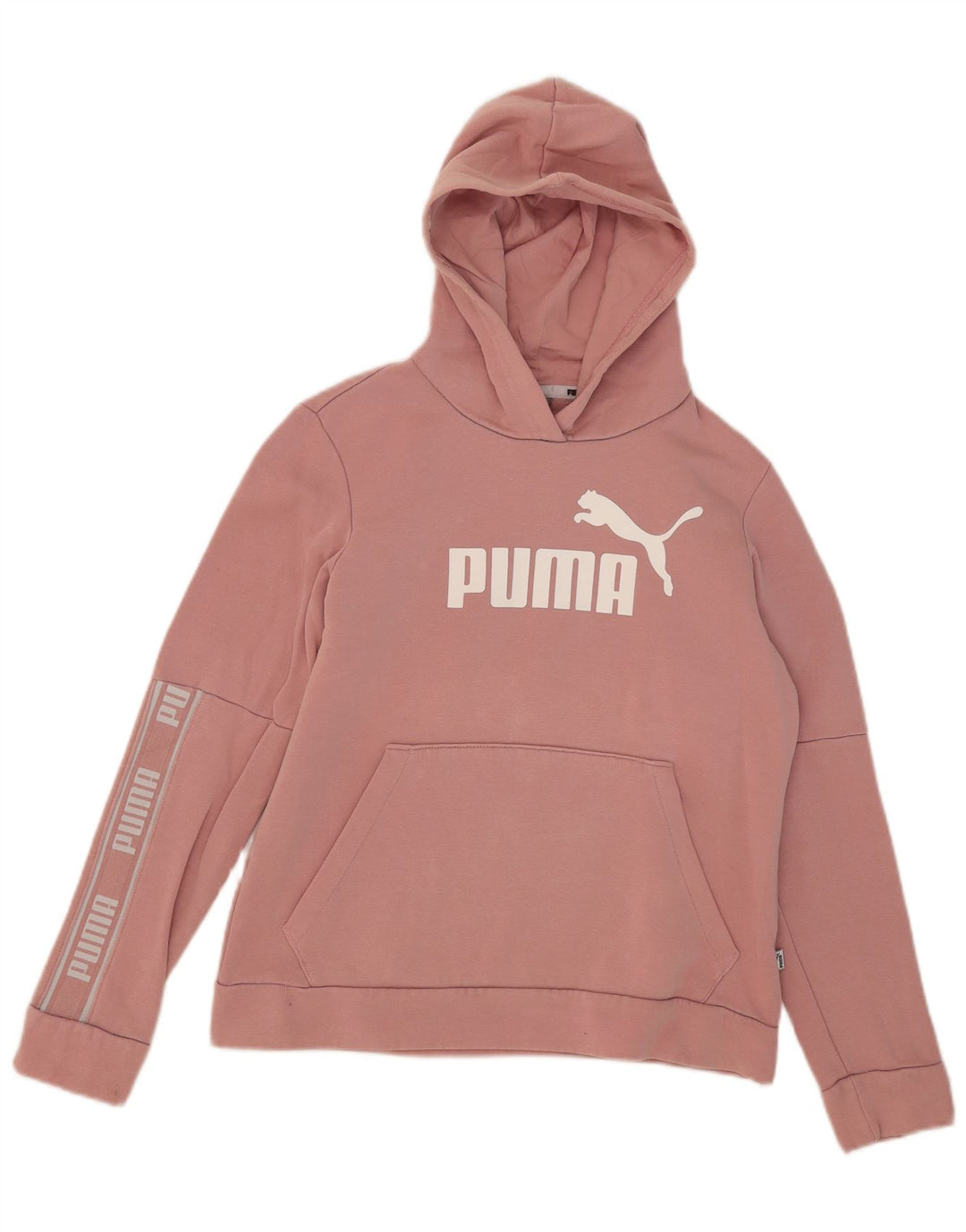 Puma Womens Graphic Hoodie Jumper UK 14 Medium Pink