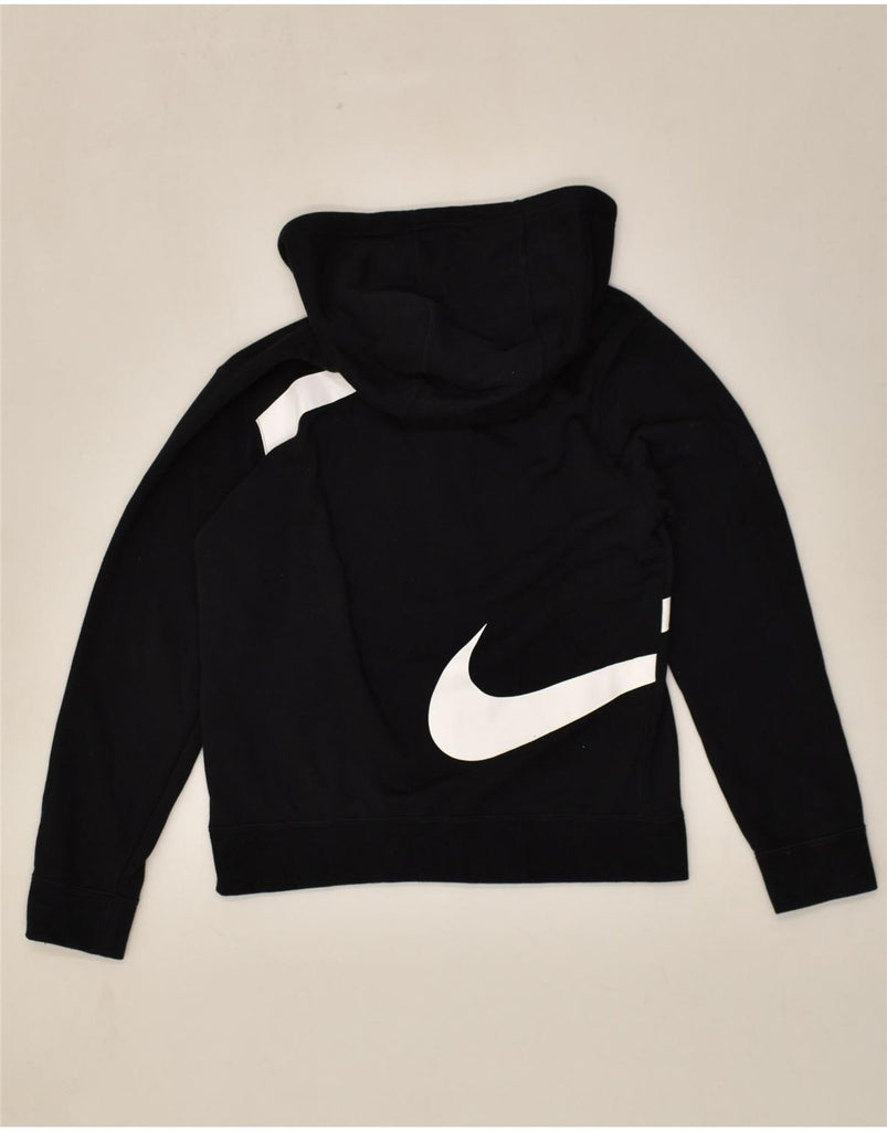 NIKE Boys Graphic Zip Hoodie Sweater 12-13 Years Large Black Cotton | Vintage Nike | Thrift | Second-Hand Nike | Used Clothing | Messina Hembry 