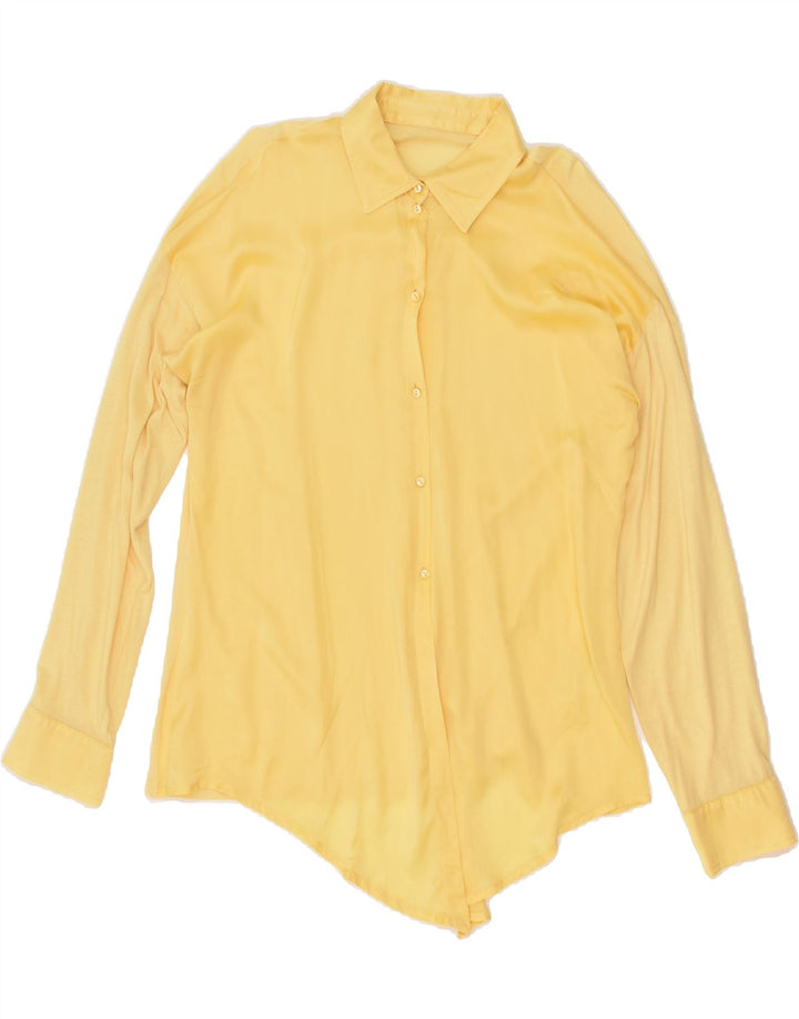 VINTAGE Womens Shirt UK 14 Large Yellow | Vintage Vintage | Thrift | Second-Hand Vintage | Used Clothing | Messina Hembry 