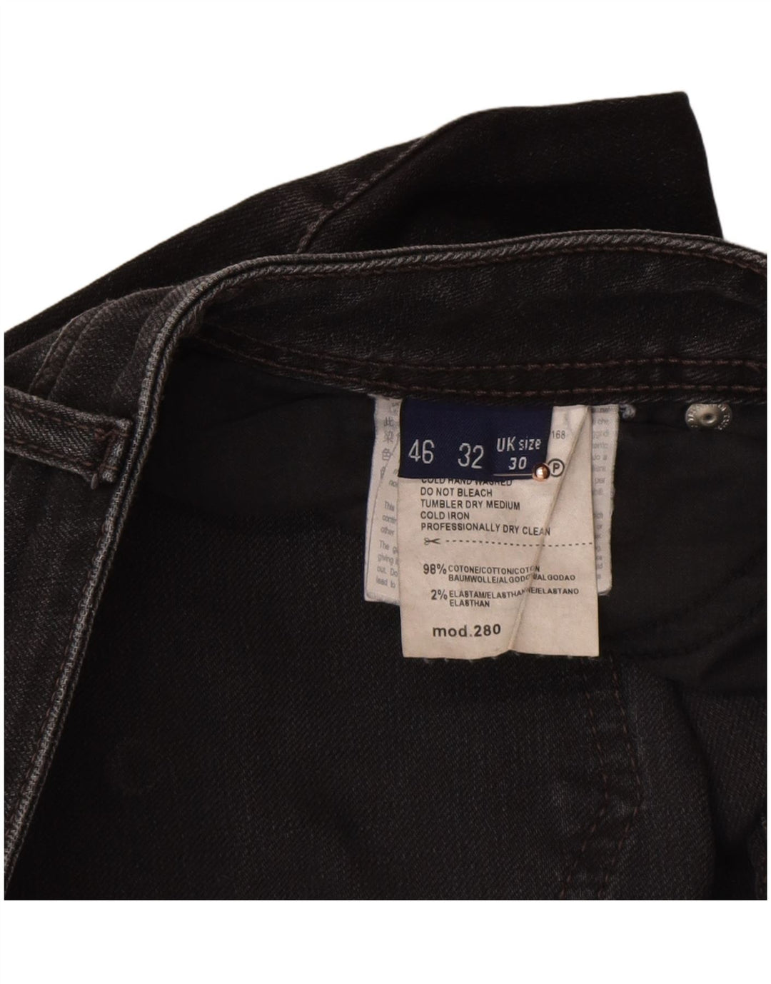 TRUSSARDI Womens Straight Jeans W30 L32 Black Cotton